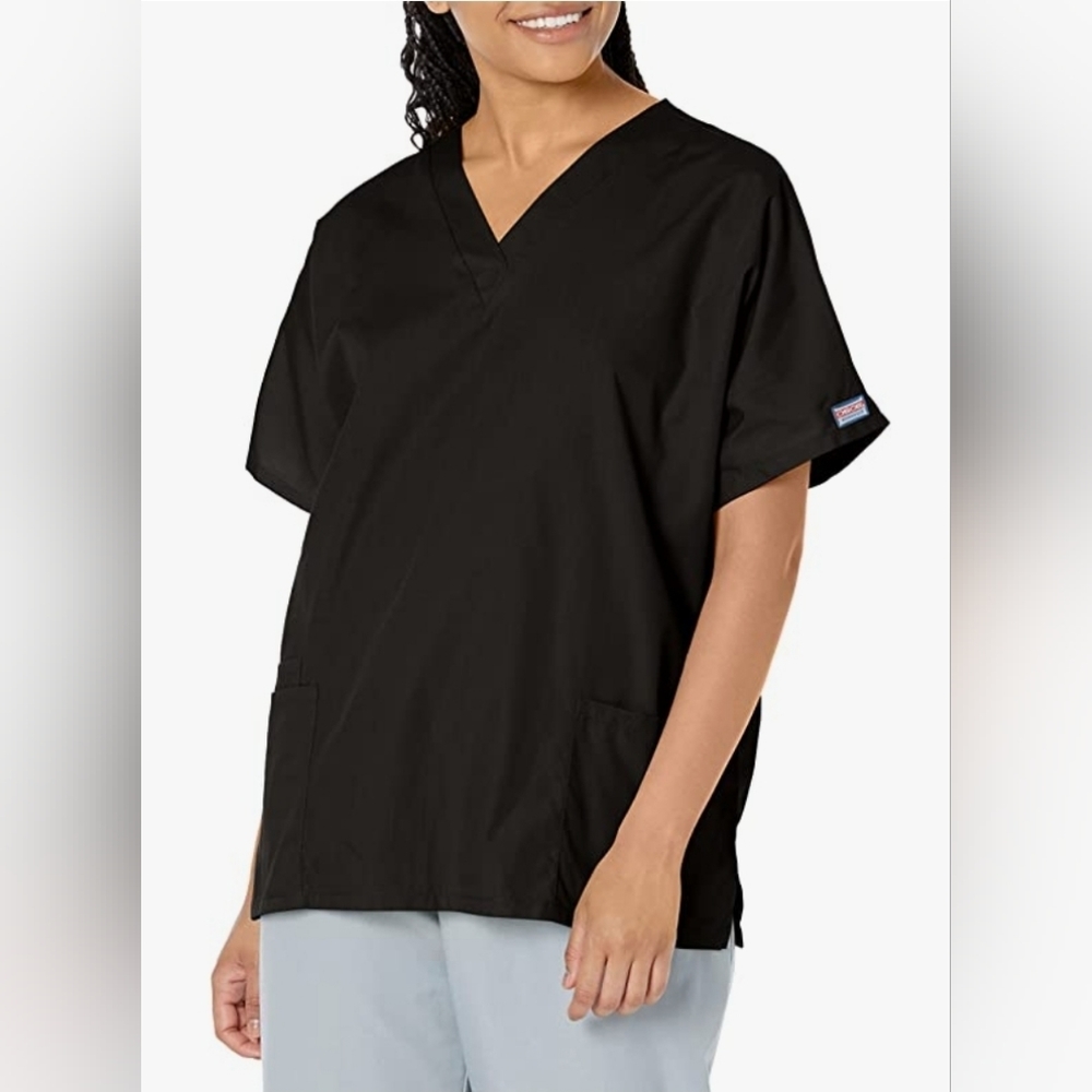 NWT Cherokee Workwear Originals 3X Scrub Top BLACK